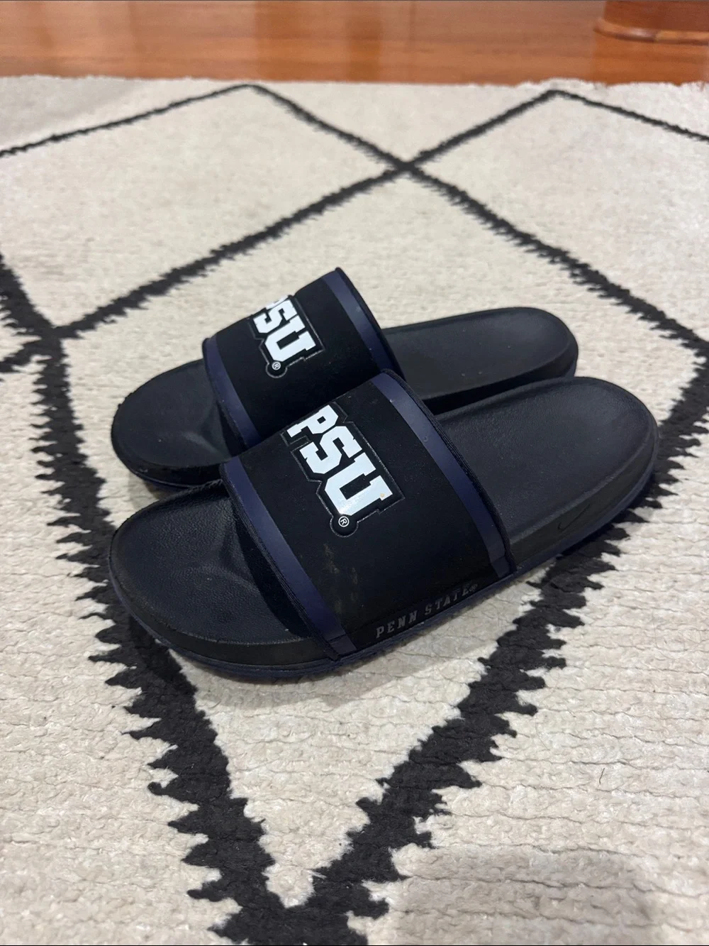 PSU Penn State Nike mens Black Slides Sandals US 12
